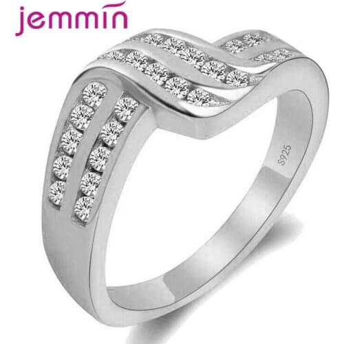 New Twist Classical Cubic Zirconia Wedding Engagement Ring for Woman Girls Austrian Crystals Gift 925 Sterling Silver Rings