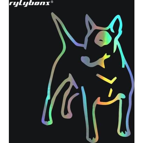 Rylybons 1 Pcs 20*14.2CM Car Sticker Bull Terrier Dog Vinyl Decal Endearing Car Styling Decoration Black/White