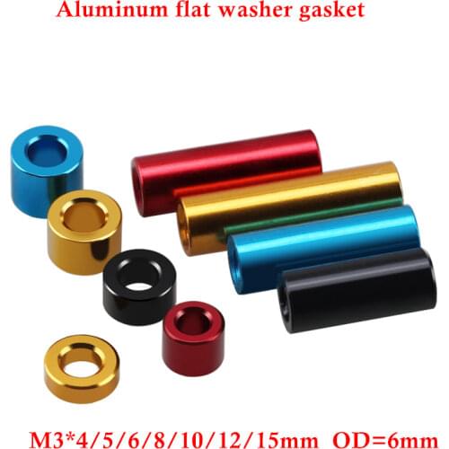 50pcs M3 Aluminum flat washer sleeve for RC Model Part Aluminum long Washer non thread standoffs