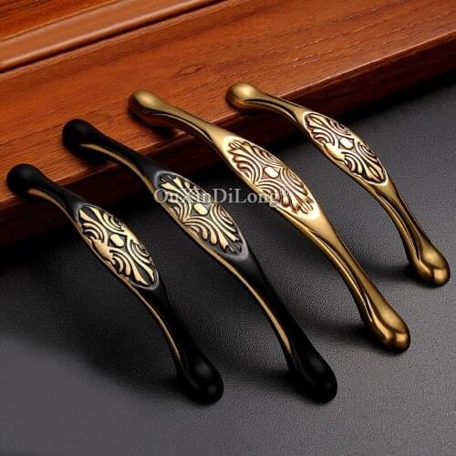 10PCS NEW European Solid Brass Cabinet Pulls Handles Cupboard Wardrobe Drawer Kitchen Cabinet Handles & Knobs Furniture Hardware