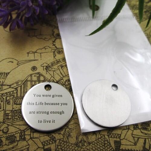 20pcs--"You were given this Life because ..."stainless steel charms 5 styles for choosing DIY Charms for necklace bracelets