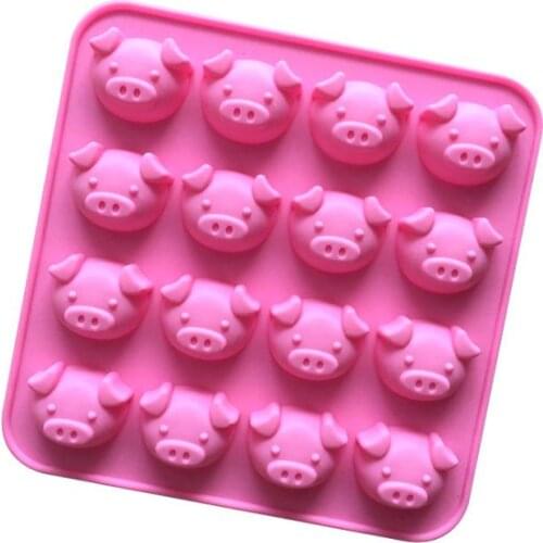 100pcs 6 Cavity Pig Silicone Mold for Handmade Soap Molds Cake Pan Muffin Cups Biscuit Chocolate Ice Cube Tray SN1709