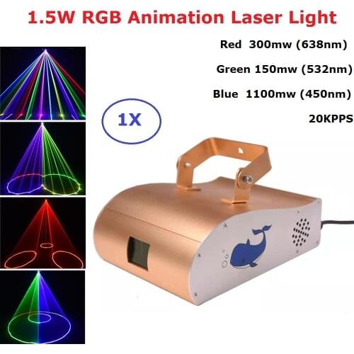 1550mw RGB Laser Projector Professional Stgae Lighting Effect DMX 512 Controller Scanner Dj Equipment Party Light Music Laser