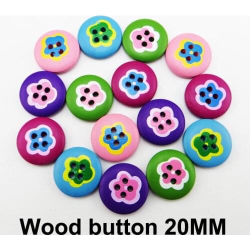 25PCS Wooden Coat Flowers Buttons 20MM Fits Brand Boots Sewing Clothes Shirt Button Decorative Accessory MCB-1025