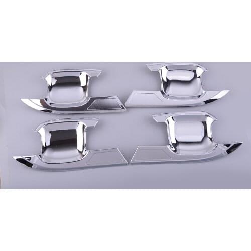 4Pcs/Set Car Door Bowl Cover Handle Chrome Cup Trim Silver ABS Fit For Ford Explorer 2020 2021