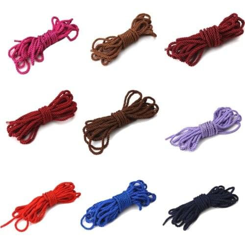 5 yard/lot 5mm Colorful Polyester Rope Jewelry Cords Accessories For Diy Bracelet Necklace Components