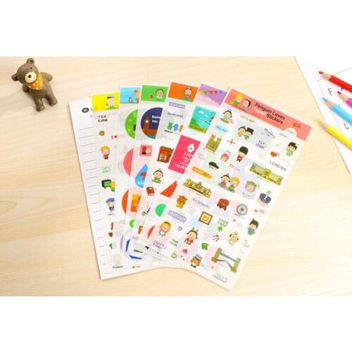 6pcs Kawaii penguin loves travel sticker pvc diy decoration sticker for album scrapbooking stationery sticker gift for kids
