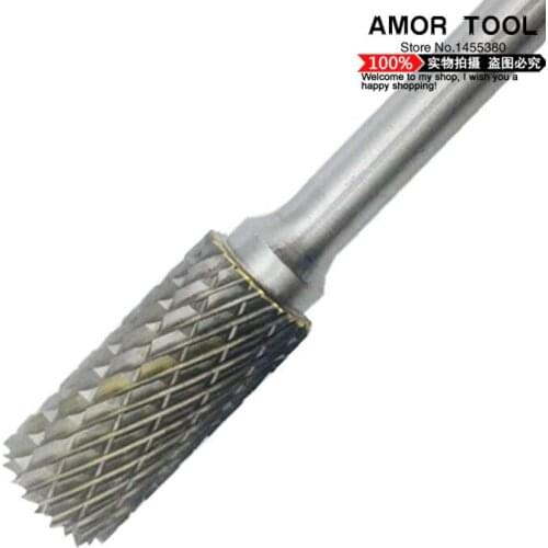 AEX1225M06 Tungsten Carbide Rotary Burr Grinding Carving Tool 6mm Head Diameter Shank Roller Polishing Electrical Abrasive