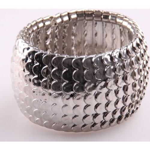 Free shipping Rhodium Plated Alloy Fashion metal Fish Scales Bracelet for women man bangle