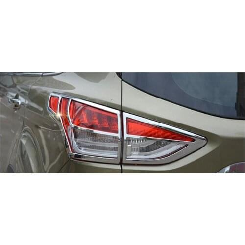 For Ford Kuga 2013 2014 2015 car detector ABS Chrome cover trim back tail rear light lamp frame parts 4pcs