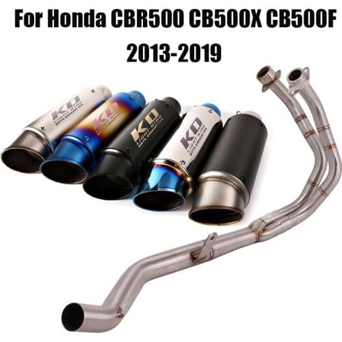 For Honda CBR500 CB500X CB500F 2013-2019 Front Connect Pipe Header Link Tube Slip On 51mm Exhaust Tips Muffler Motorcycle