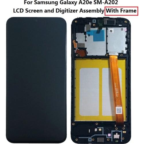 For Samsung Galaxy A20e SM-A202 TFT LCD Screen and Digitizer Touch Screen Assembly + Frame - Black