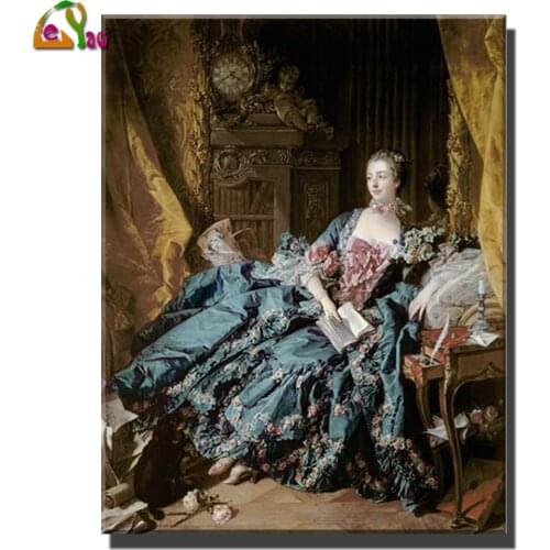 Francois Boucher Madame De Pompadour 5d Diamond Painting Kits Classical Reproduction For Living Room Home Decor Famous Painting