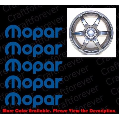 For (5Pcs) 5 pcs x MOPAR LOGO Wheel/Rim JDM Vinyl Graphic Car Window Decal DIE CUT RC015