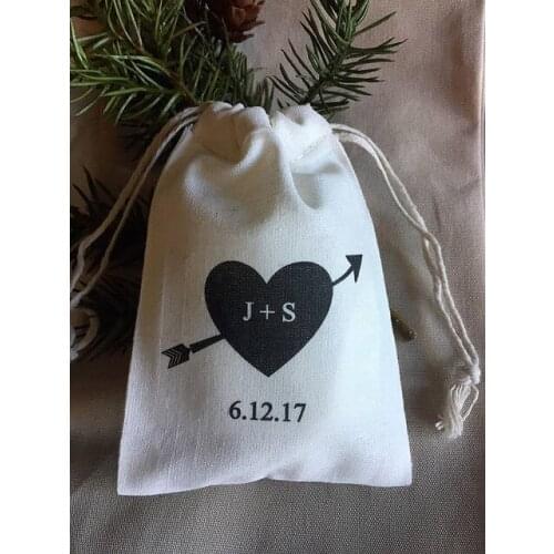 Personalize love arrow heart wedding favor thank you muslim gift bags Candy pouches Bachelorette Hangover Survival Kits