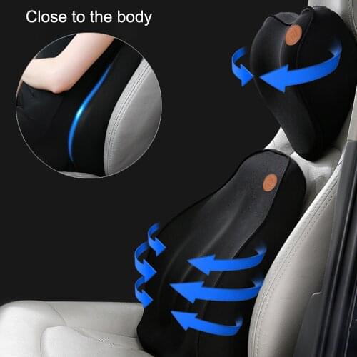 Jea·love Car Headrest Accessories Seat Back Cushions Lumbar Support Pillow Auto Seat Covers Neck Pillow For Universal