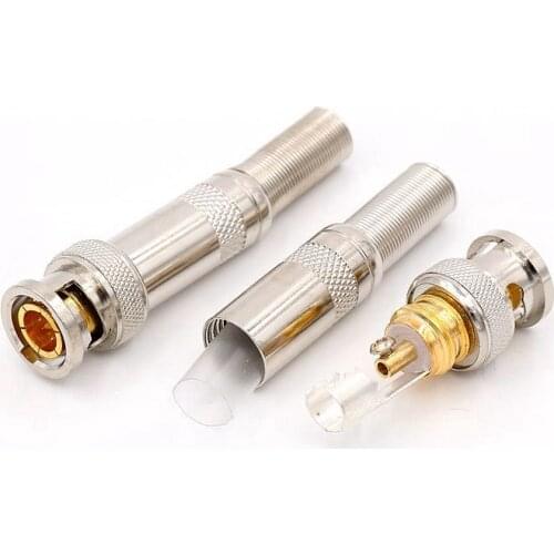 5PCS/lot Copper Core BNC Connector Free-welding Video Connector 75-5 Q9 Monitoring Camera Connector