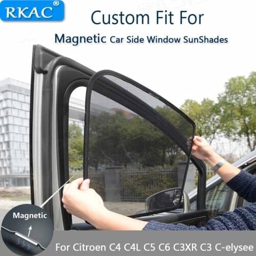 Magnetic Car Sun Shade Car Curtain Side Windows Sun Visor Shield Sunshade Mesh For Citroen C4 C4L C5 C6 C3XR C3 C-elysee