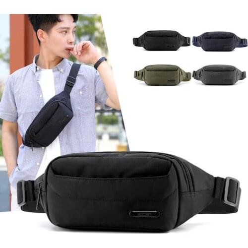 Fashion Nylon Men Fanny Pack Causal Male Waist Bag Small Zipper Men Chest Bag Outdoor Sports Phone Wallet Purse Travel Belt Bag