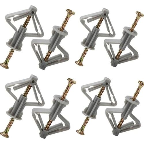 100Pcs Drywall Anchor Kit Drywall and Hollow-Wall Anchor Assortment Kit Wall Anchor Hooks, and Hollow-Door Toggle Anchor