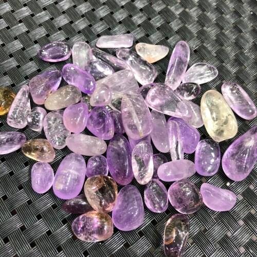 Natural large ametrine tumbled stone for yogo crystal amethyst citrine gravel stones wedding ruturn gift