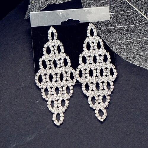 2019 New Shiny Long Glamour Earring Woman Girl Exaggerated Fashion Romantic Pendant Bride Bridesmaid Earring Wedding Jewelry