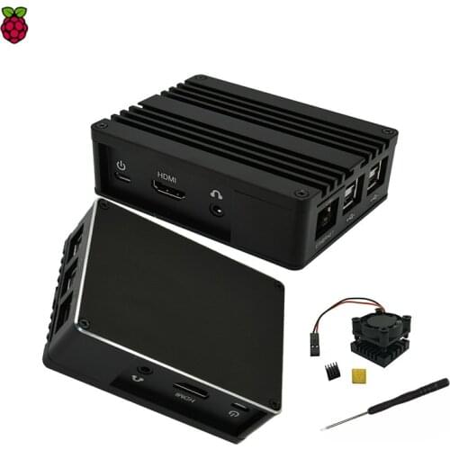 New Aluminum Case Housing Shell Enclosure With Fan Heat sink For Raspberry PI 3B+/3B ASUS Tinker S