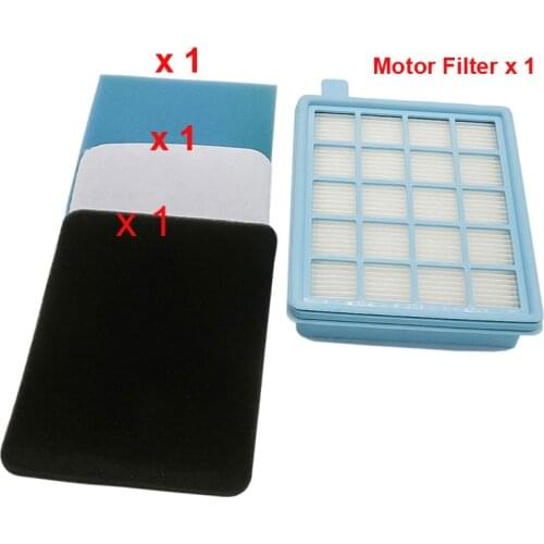 New motor Filter & motor inlet & exhaust foam filters Kit For Philips PowerPro FC8470/81 FC8472/81 FC8473/81 FC9523/19