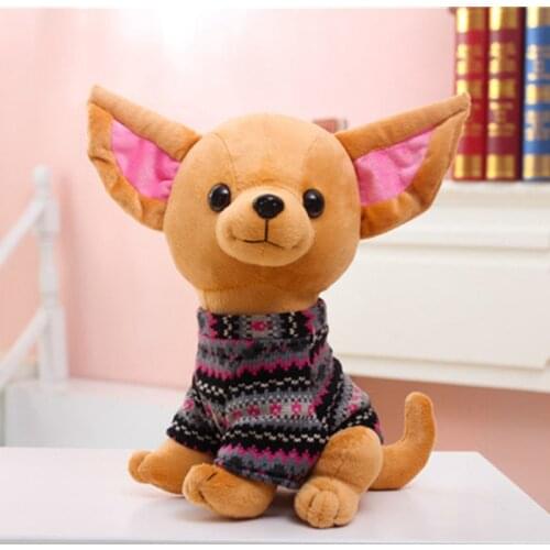Miaoowa 1pc 25cm Cute Chihuahua Plush Toy Kids Toy Stuffed Creative Animal Doll Simulation Birthday Gift for Girls & Kids