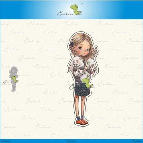 A girl holding a rabbit Cutting Dies new 2020 Metal mould dies Scrapbooking Paper Making Craft die Matching color paper dies die