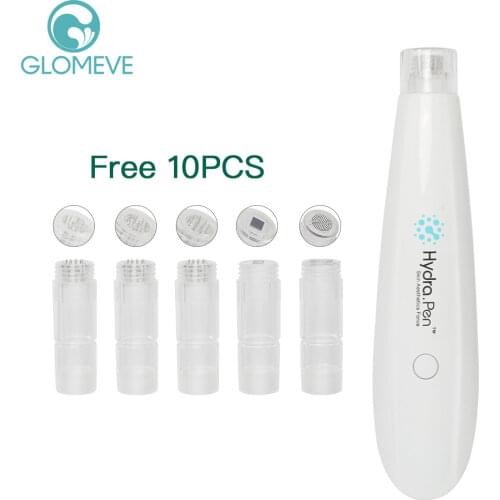 Professional Hydra Pen H2 Microneedling Pen Hydrapen Hydra Roller Pen with 10 Cartridges Replacement Automatic Serum Applicator
