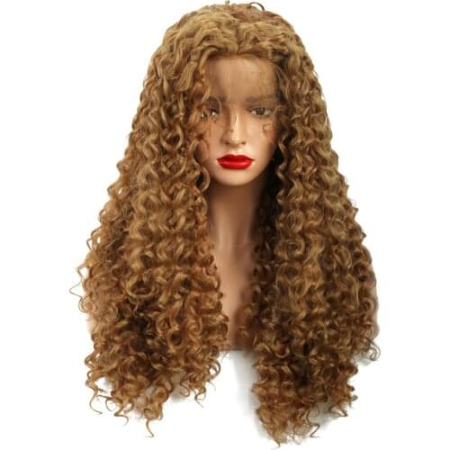 StrongBeauty 24" Synthetic Lace Front Wig For Women Long Kinky Curly Brown/Blonde Wigs Baby Hair
