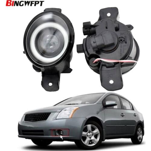 2PCS Super Bright LED Fog Lights With Lens Left + Right Fog Lamps For Nissan Almera Versa Qashqai Urvan Rogue Sentra 2001-2015