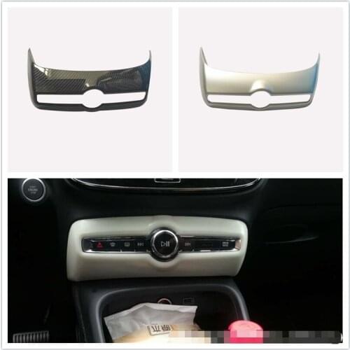 For Volvo XC40 2019 High Quality ABS Carbon Fiber Pattern Air Conditioning Switch Trim Frame Central Control Switch Patch
