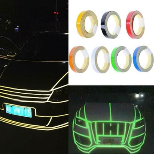 New Arrival 1pcs 5M*1CM Car DIY Reflective Stripe Car Body Rim Self-Adhesive Sticker Tape 7Colors