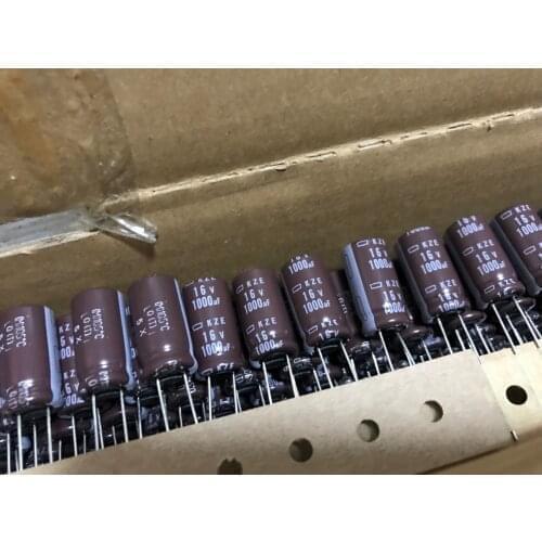 100pcs 1000uF 16V NIPPON NCC KZE KZH KY Series 10x20mm 8X20MM 10X16MM Low ESR 16V1000uF Aluminum Electrolytic Capacitor