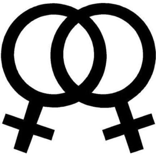 13.9*13.3CM Interesting Lesbian Flag Car Stickers Stylish Motorcycle Vinyl Decals Black/Silver C7-1223