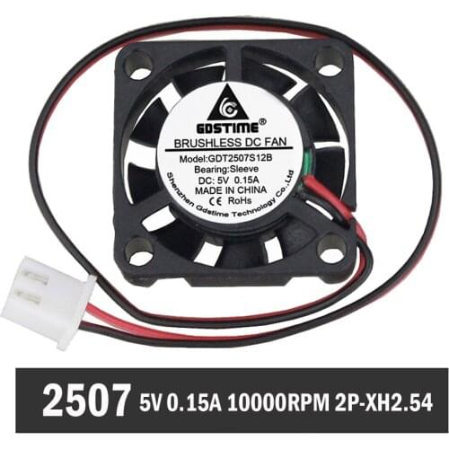 20PCS Gdstime 25x25x7mm 25mm 7mm Cooling Fan 5V Sleeve DC Brushless Mini Cooler Fan PC CPU Laptop Radiator Heatsinks Fan