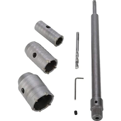 30 40 50mm SDS Plus Shank Carbide Tip Hole Saw Drill Bit Shaft Cutter Wall Drill Brick Stone Concrete Cement with Wrench