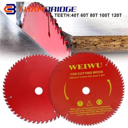 300mm Wood Circular Saw Blade 40/60/80/100/120T Woodworking Cutting Blade Round Wheel Discs Carbide Tipped Wood Saw Blade