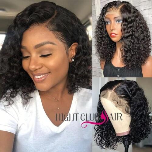 4x4 Lace Closure Wig Curly Bob Human Hair Wigs Pixie Cut Lace Front Human Hair Wigs