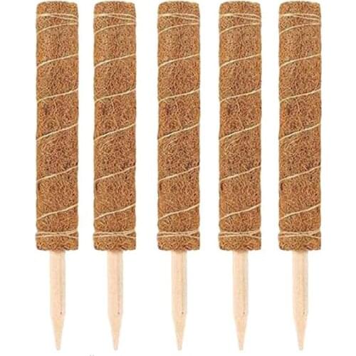 45cm Plant Support Totem Pole Coir Moss Stick for Creepers Plant Support Extension Plant Climbing 5Pcs