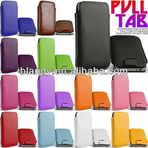 50pcs/lot Free Shipping Hot selling Pull Tab Leather Skin Pouch Pocket Leather Case For iphone 5se