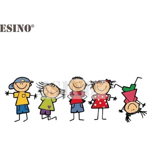 Car Styling Cartoon Childhood Happy Family Naughty Kids Car-covers Car Sticker Decals for Toyota Ford Chevrolet Volkswagen Honda