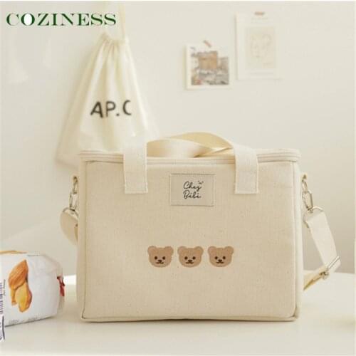 COZINESS White Cute Bear Mommy Bag Multifunctional Infant Bag Going Out Messenger One Shoulder Fashion Mother Bag Direct Sale