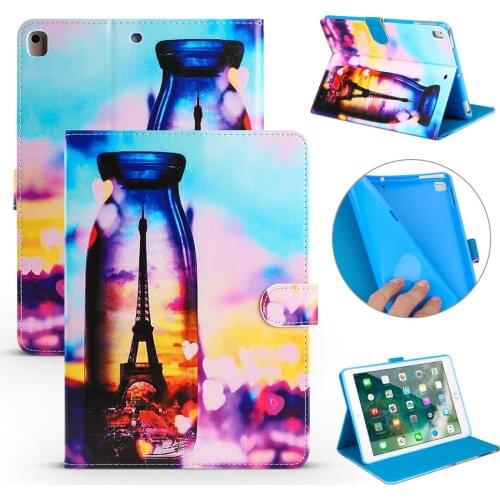 Bottle and tower Pattern PU and PC Cover Case for iPad Mini 1234 Air 1 2 iPad Pro 9.7 New iPad 2018 2017 9.7 Case