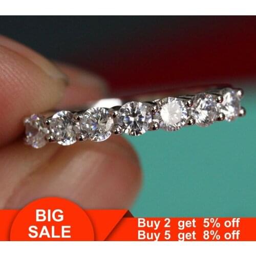 Valuable Eternity Band Promise ring 925 Sterling silver AAAAA cz Engagement Wedding Rings for women Men Statement Jewelry