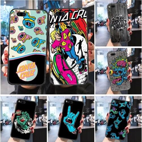 Santa Skateboards Cruz Phone case For Xiaomi Mi Max Note 3 A2 A3 8 9 9T 10 Lite Pro Ultra Frosted black fashion cover soft prime