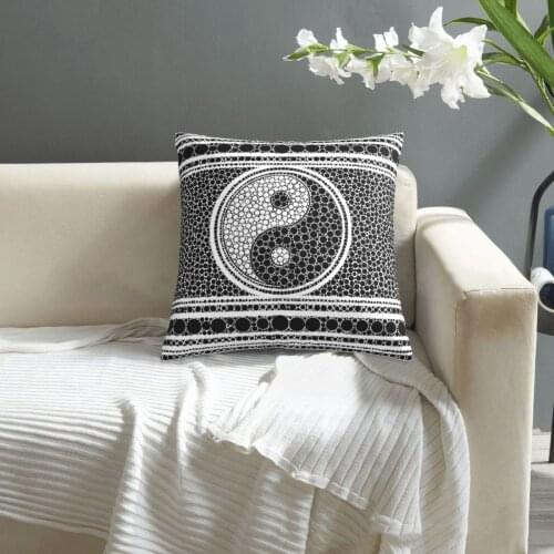 Yin And Yang Dot Art Black And White pillowcase printed cushion cover sofa waist pillow pillow cover