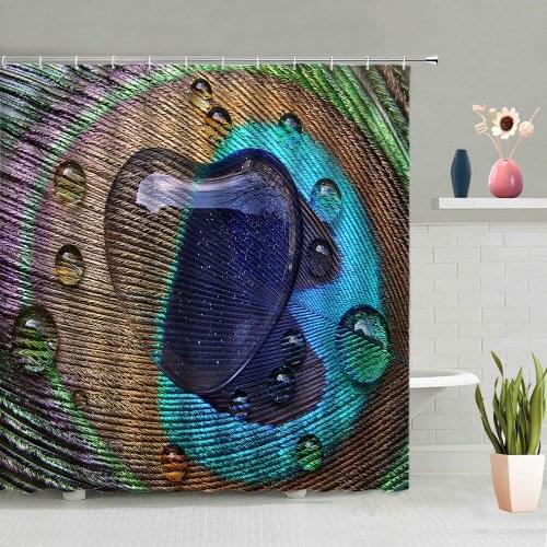 Color Raindrop Shower Curtains Simple Bathroom Decoration Screen Bath Curtain Washable Hanging With Hooks Home Decor Multi-Size